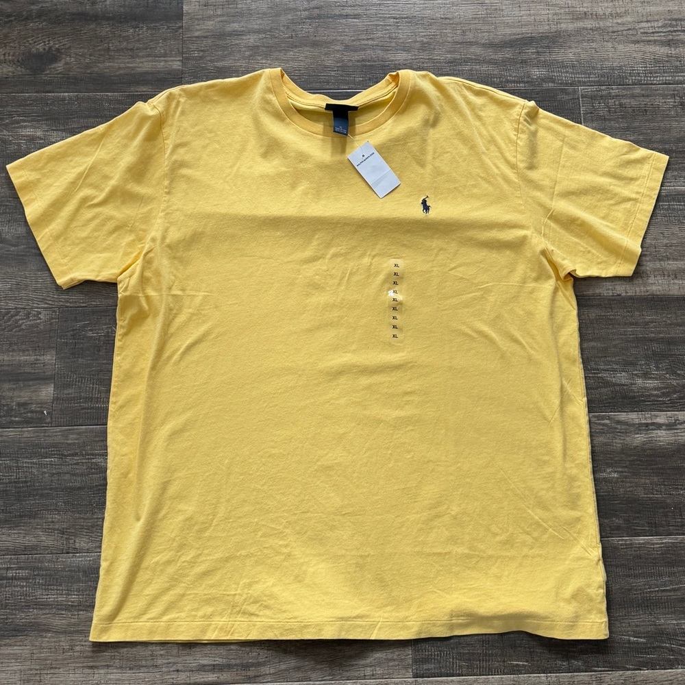 NWT brand new vintage vtg Polo Ralph Lauren Yellow Tee XL